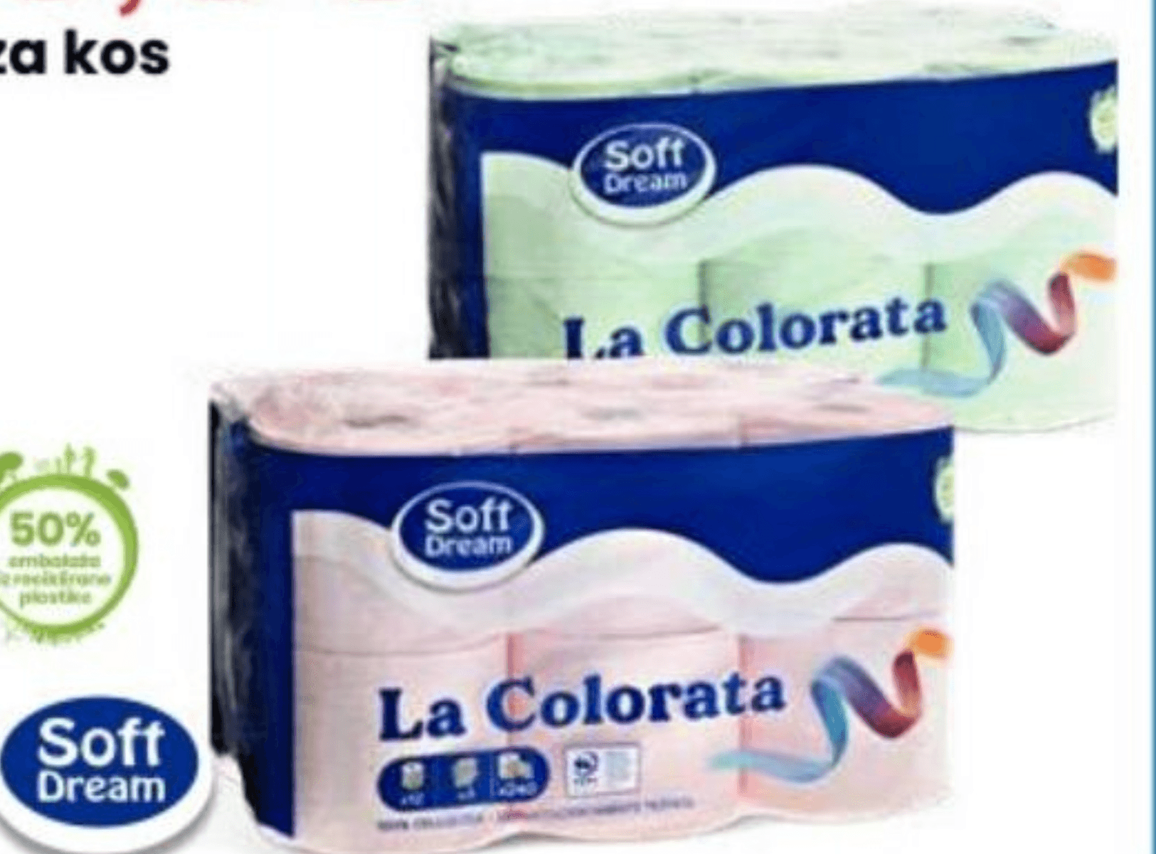 Soft Dream La Colorata barvani toaletni papir 12 rol