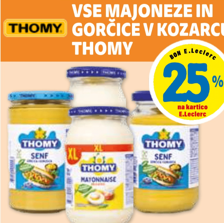 Vse majoneze in gorčice v kozarcu Thomy