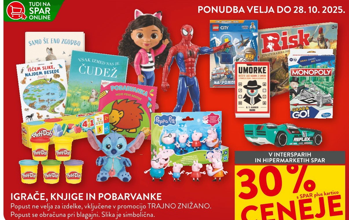 Igrače, knjige in pobarvanke