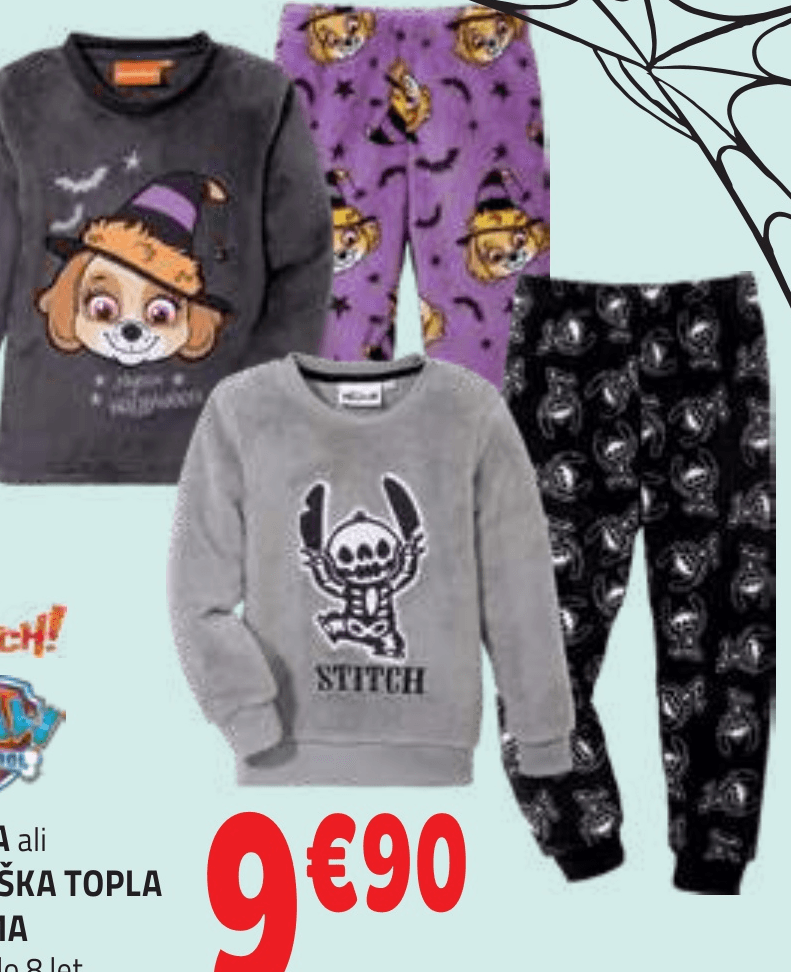 Stitch! Paw Patrol Deška ali dekliška topla pižama