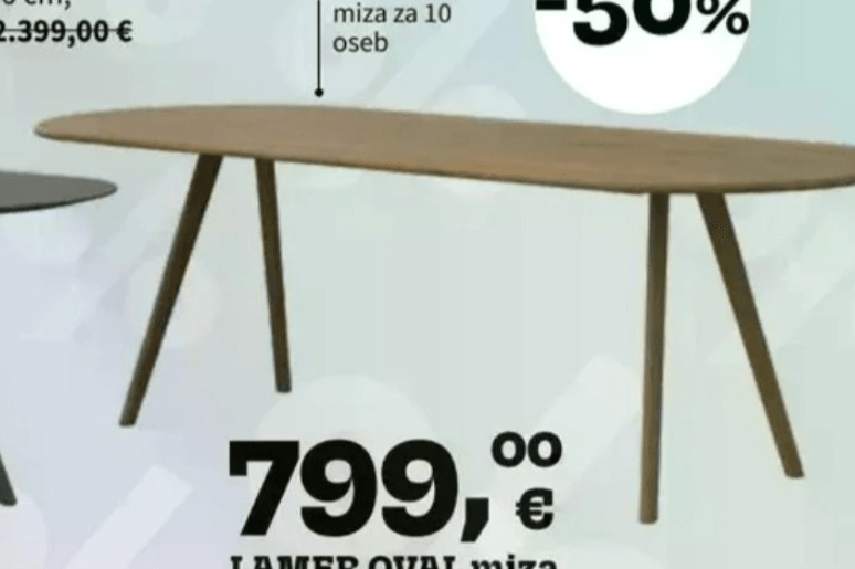 LAMER OVAL miza - Akcija v trgovini Prima