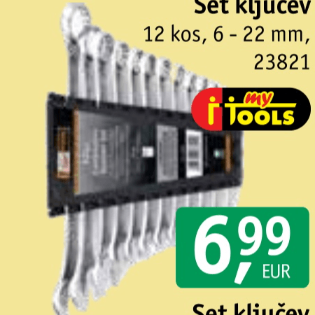 Set ključev 12 kos, 6-22 mm My Tools