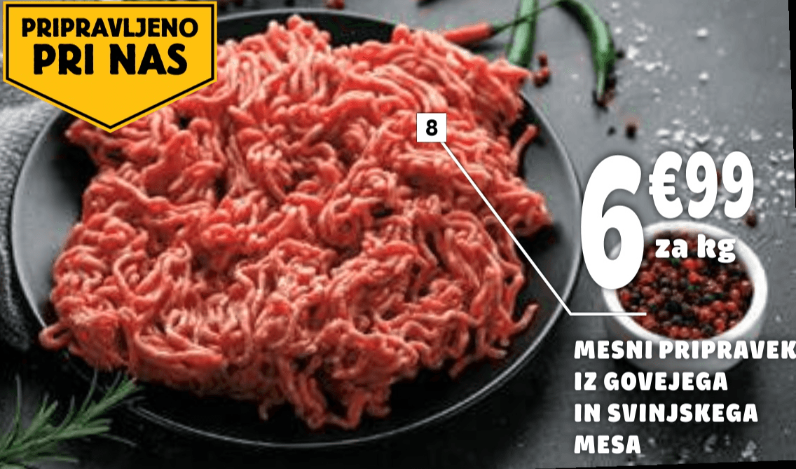 Mesni pripravek iz govejega in svinjskega mesa