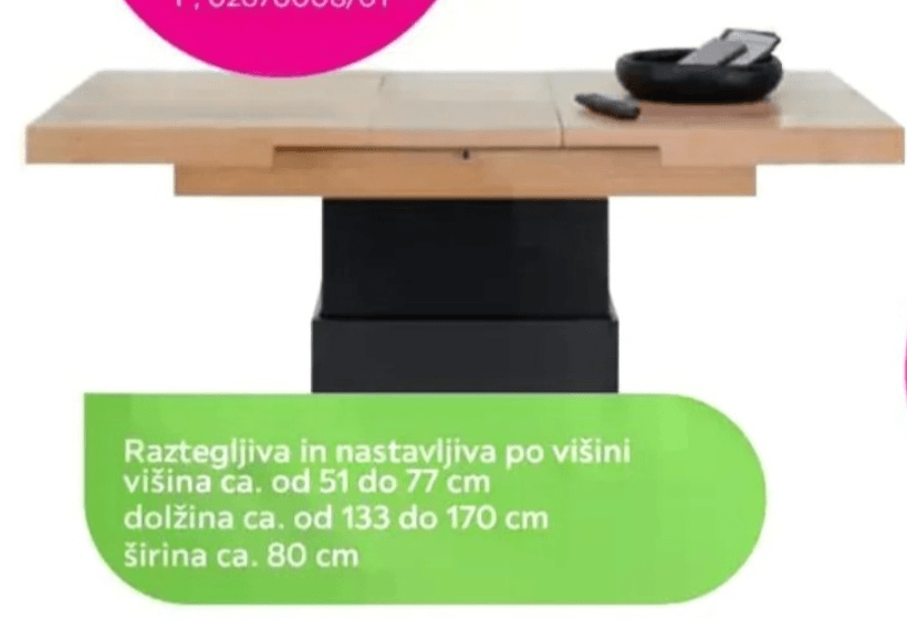 Funkcijska mizica "2 IN 1"