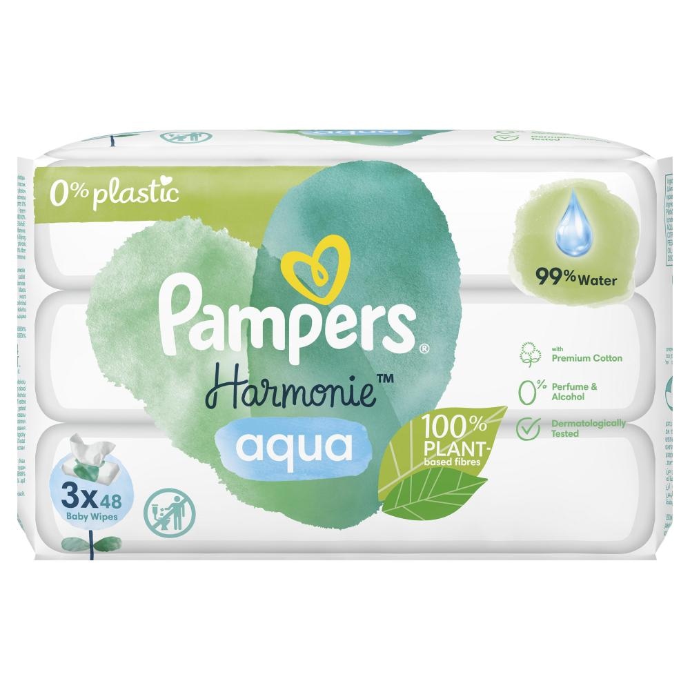 Pampers Harmonie Aqua vlažni robčki 144 kosov