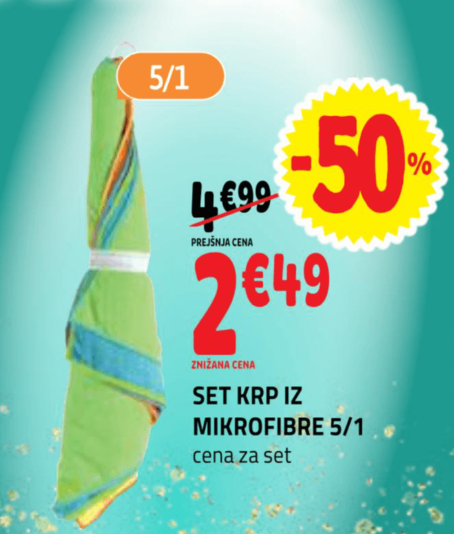 Set krp iz mikrofibre 5/1