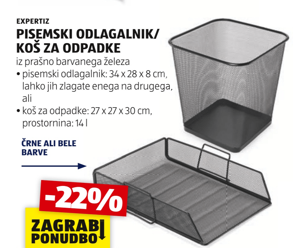 PISEMSKI ODLAGALNIK/KOŠ ZA ODPADKE