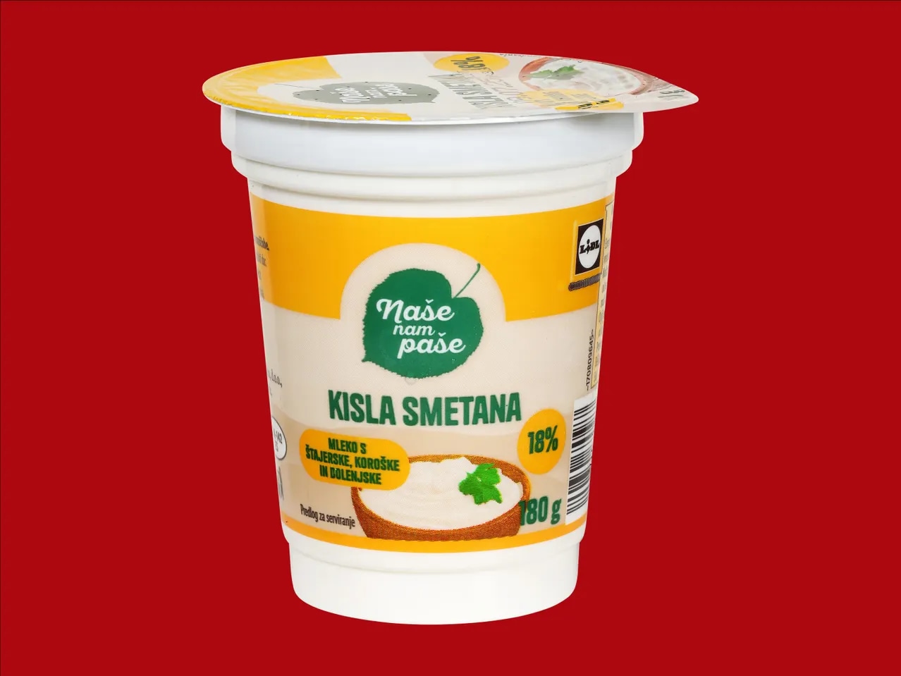 Naše nam paše Kisla smetana 180 g