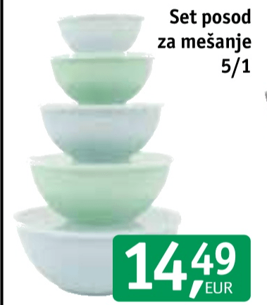 Set posod za mešanje 5/1 - Akcija v trgovini Jager