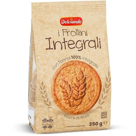 Dolciando 100% Polnozrnati Keksi Frollini 350 g - Akcija v trgovini Eurospin