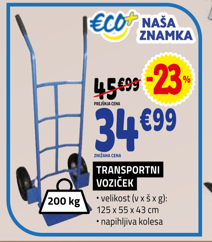 Transportni voziček Eco Naša Znamka - Akcija v trgovini E.Leclerc