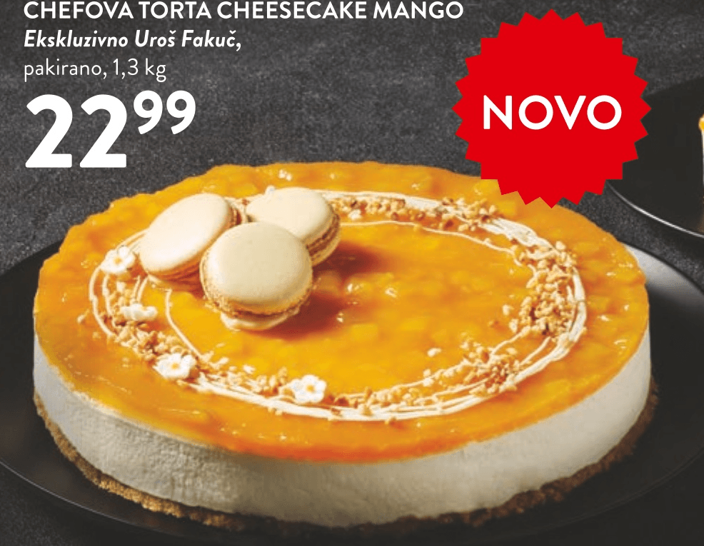 SPAR Premium Chefova torta Cheesecake Mango 1,3 kg