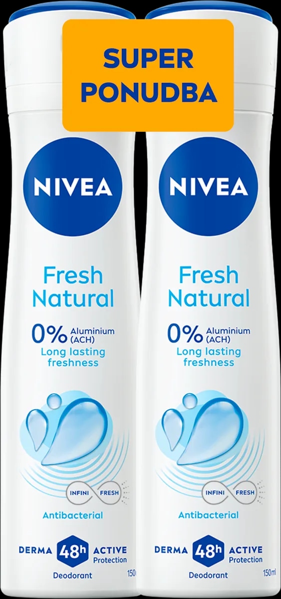 NIVEA dezodorant dvojno pakiranje Fresh Natural 2x150 ml