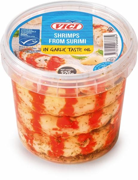 Surimi kozice v česnovem olju 320 g