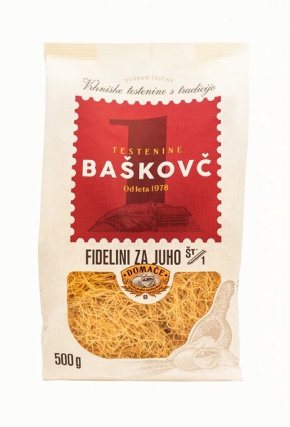 Jajčni fidelini Baškovč 500 g Baškovč