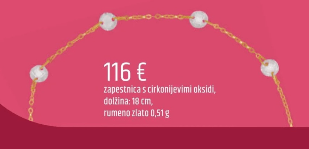 Zapestnica s cirkonijevimi oksidi - Akcija v trgovini E.Leclerc