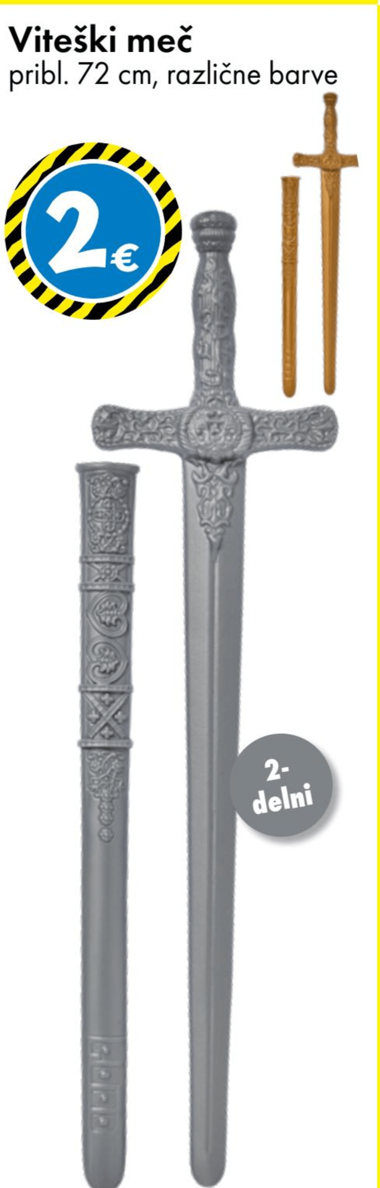 Viteški meč 2-delni - Akcija v trgovini Tedi