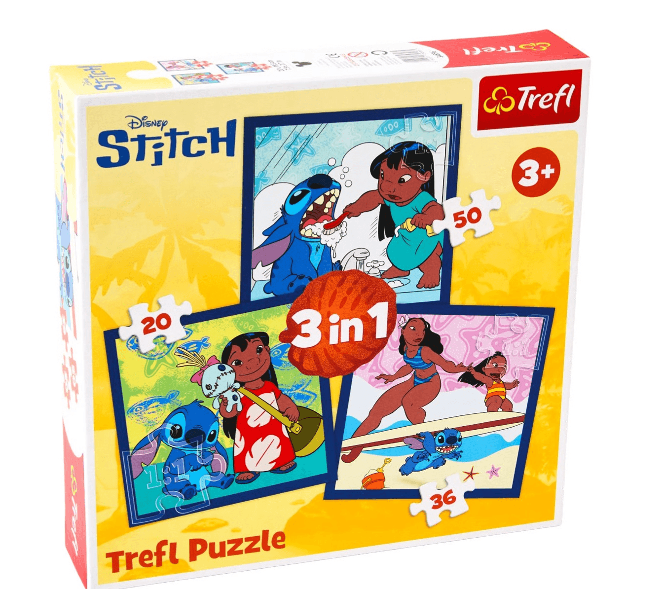Disney Lilo & Stitch sestavljanka 3 v 1 50-, 36- in 20-delna sestavljanka