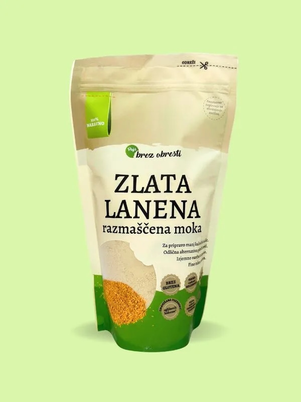 Pajs brez obresti Zlata lanena razmaščena moka 500 g
