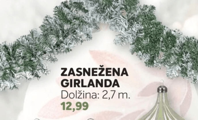Zasnežena girlanda 2,7 m