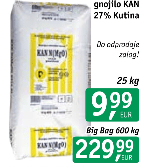 Umetno gnojilo KAN 27% Kutina Big Bag 600 kg