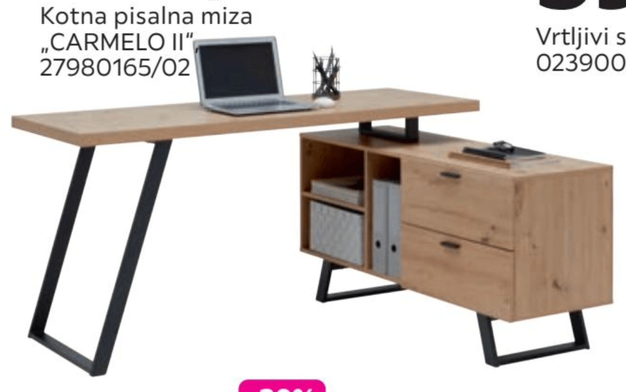 Kotna pisalna miza „CARMELO II"