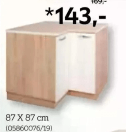 Kuhinjski kotni spodnji element