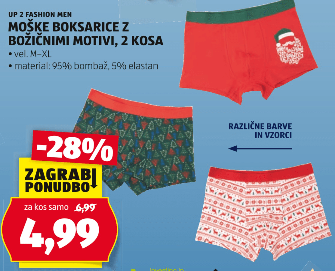 Moške boksarice z božičnimi motivi 2 kosa