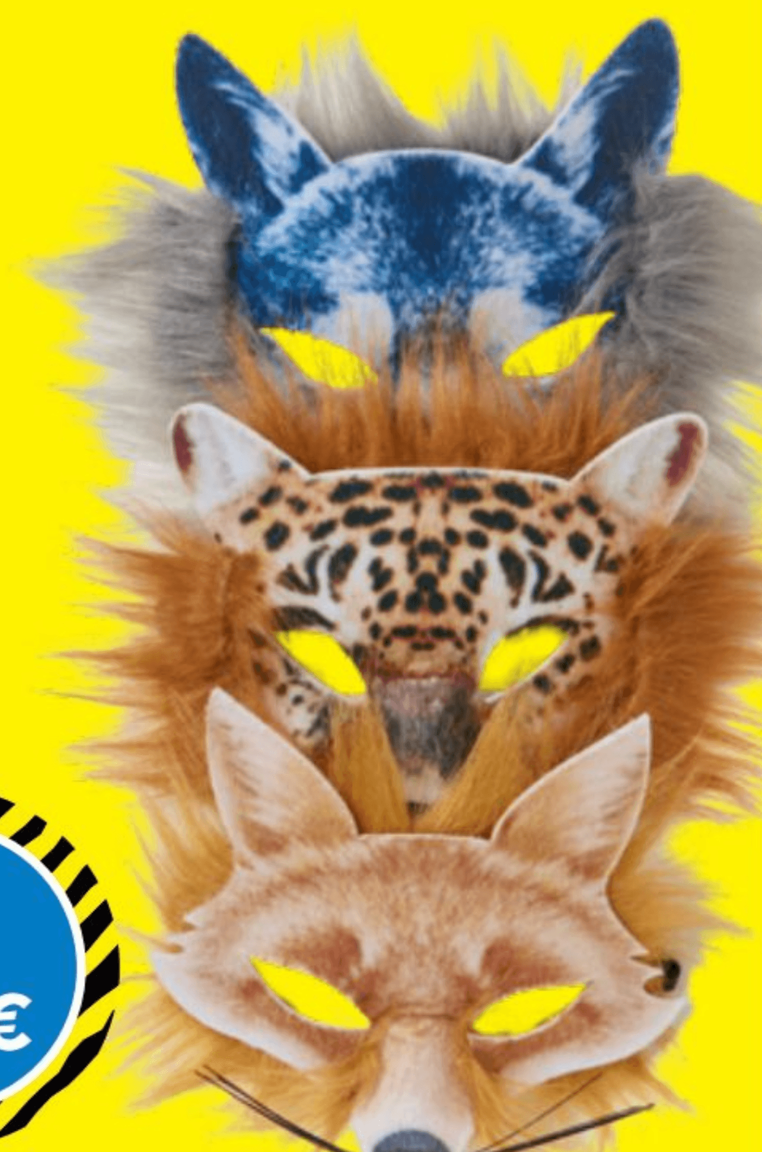 Živalska maska z dlako - Akcija v trgovini Tedi