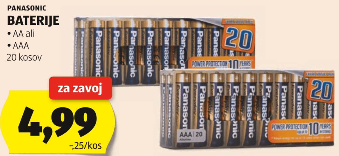Panasonic baterije 20 kosov