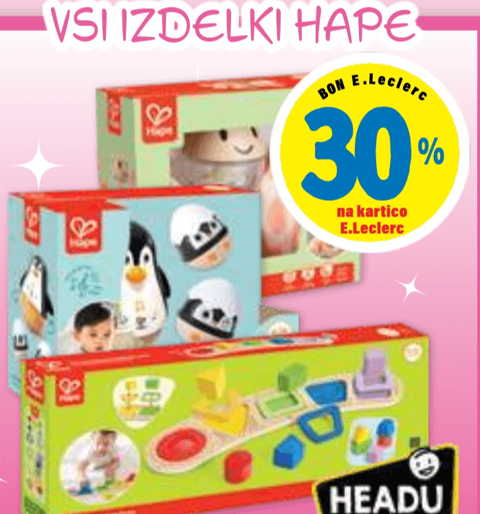 Vsi izdelki Hape - Akcija v trgovini E.Leclerc
