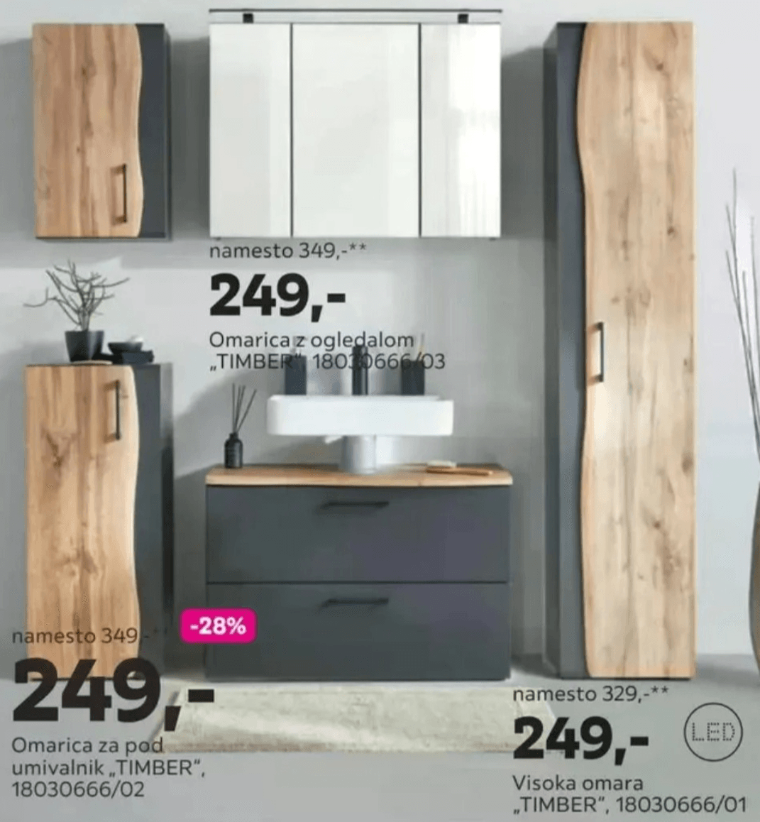 Omarica z ogledalom „TIMBER“