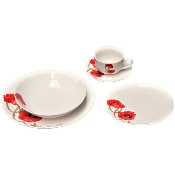 Set krožnikov Coquelicot Mak 30-delni