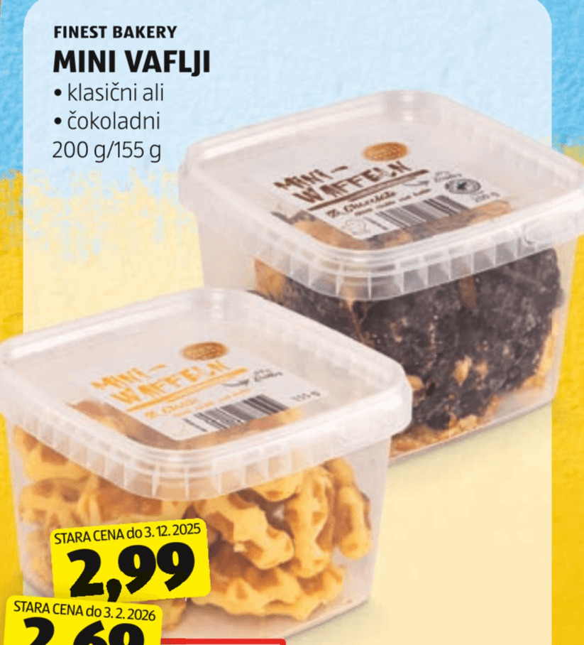 FINEST BAKERY MINI VAFLJI 200 g/155 g - Akcija v trgovini Hofer