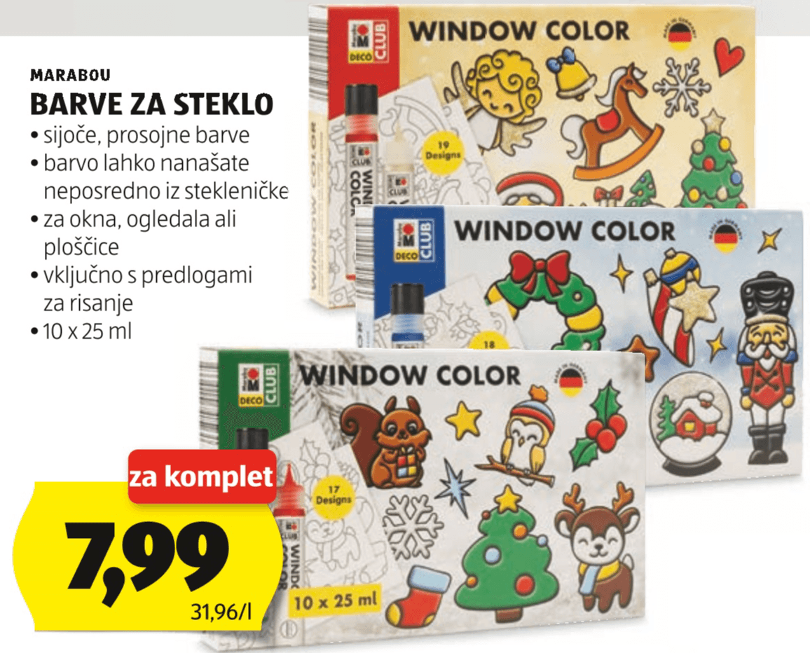 Barve za steklo 10 x 25 ml