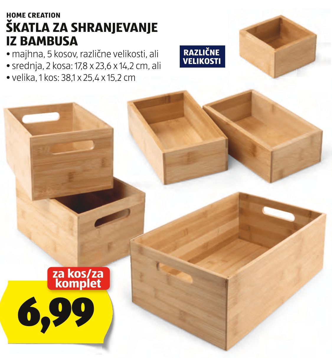 Škatla za shranjevanje iz bambusa - Akcija v trgovini Hofer