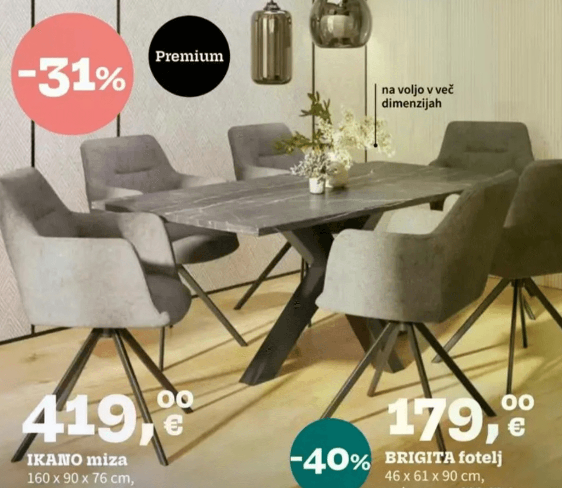 Ikano miza - Akcija v trgovini Prima