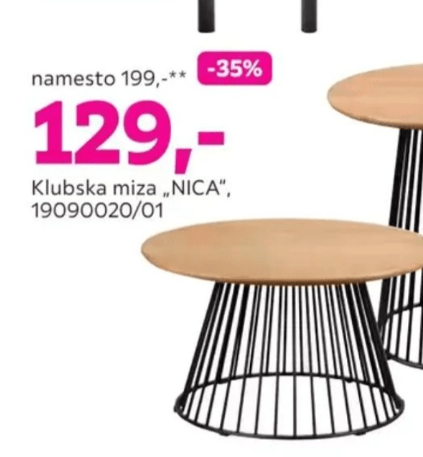 Klubska miza „NICA"