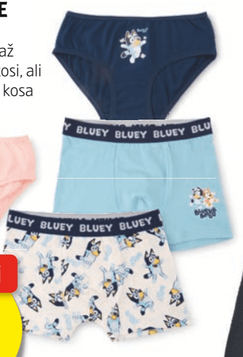 Bluey Spodnje perilo za otroke/malčke 3/2 kosa