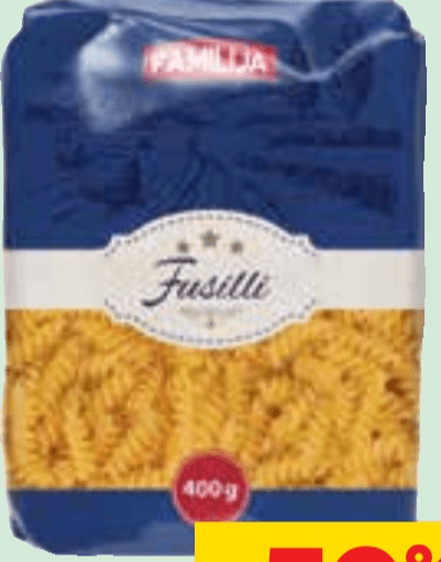 Testenine Familija Fusilli 400 g - Akcija v trgovini Tuš