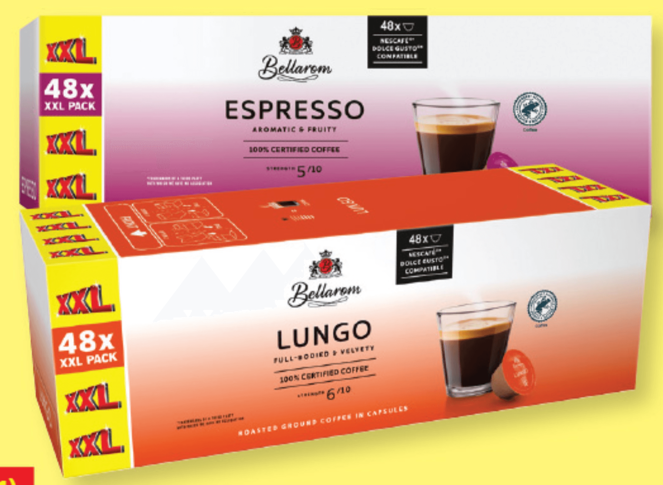 Bellarom Kavne kapsule „Lungo“ XXL/ „Espresso“ XXL 3x 104/96 g