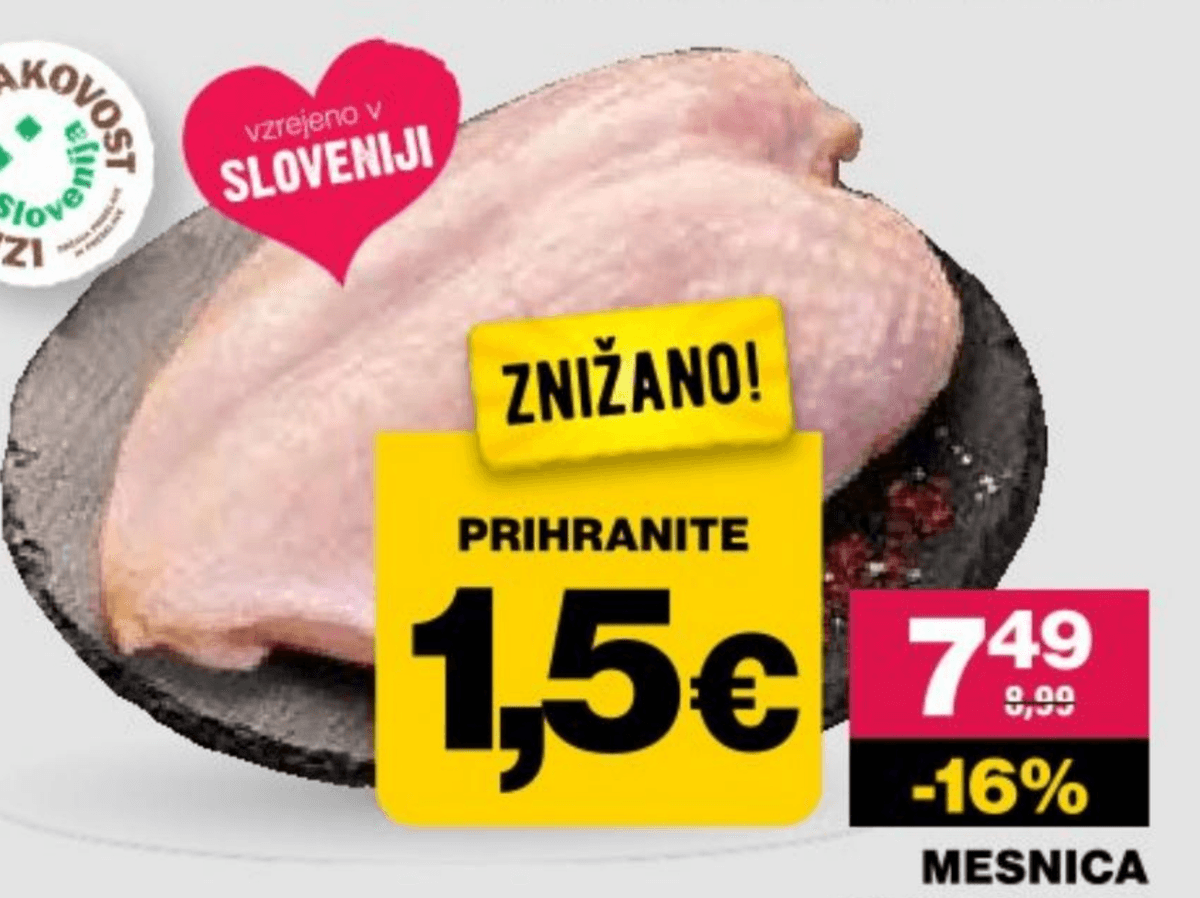 Piščančja prsa - Akcija v trgovini Mercator