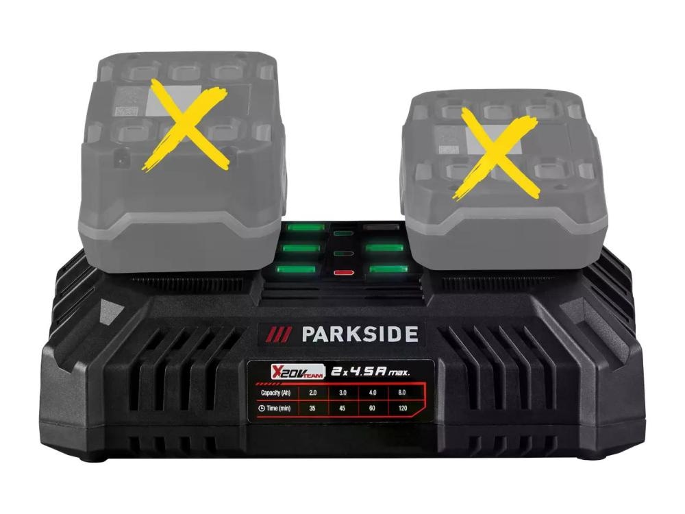 Parkside Dvojni polnilnik za akumulatorje