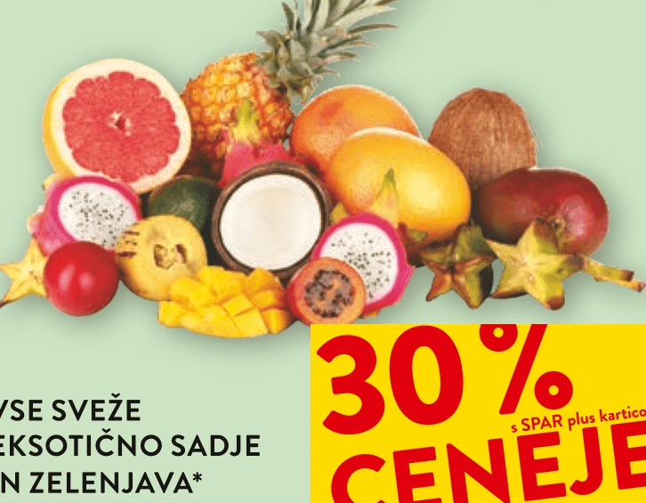 Sveže eksotično sadje in zelenjava