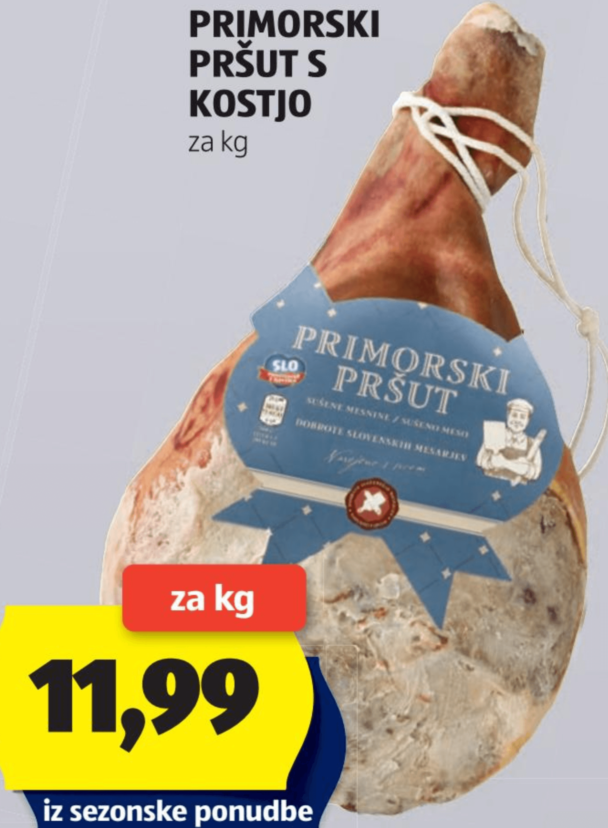 Primorski pršut s kostjo
