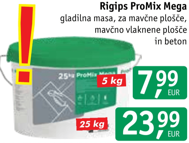 Rigips ProMix Mega gladilna masa 5 kg