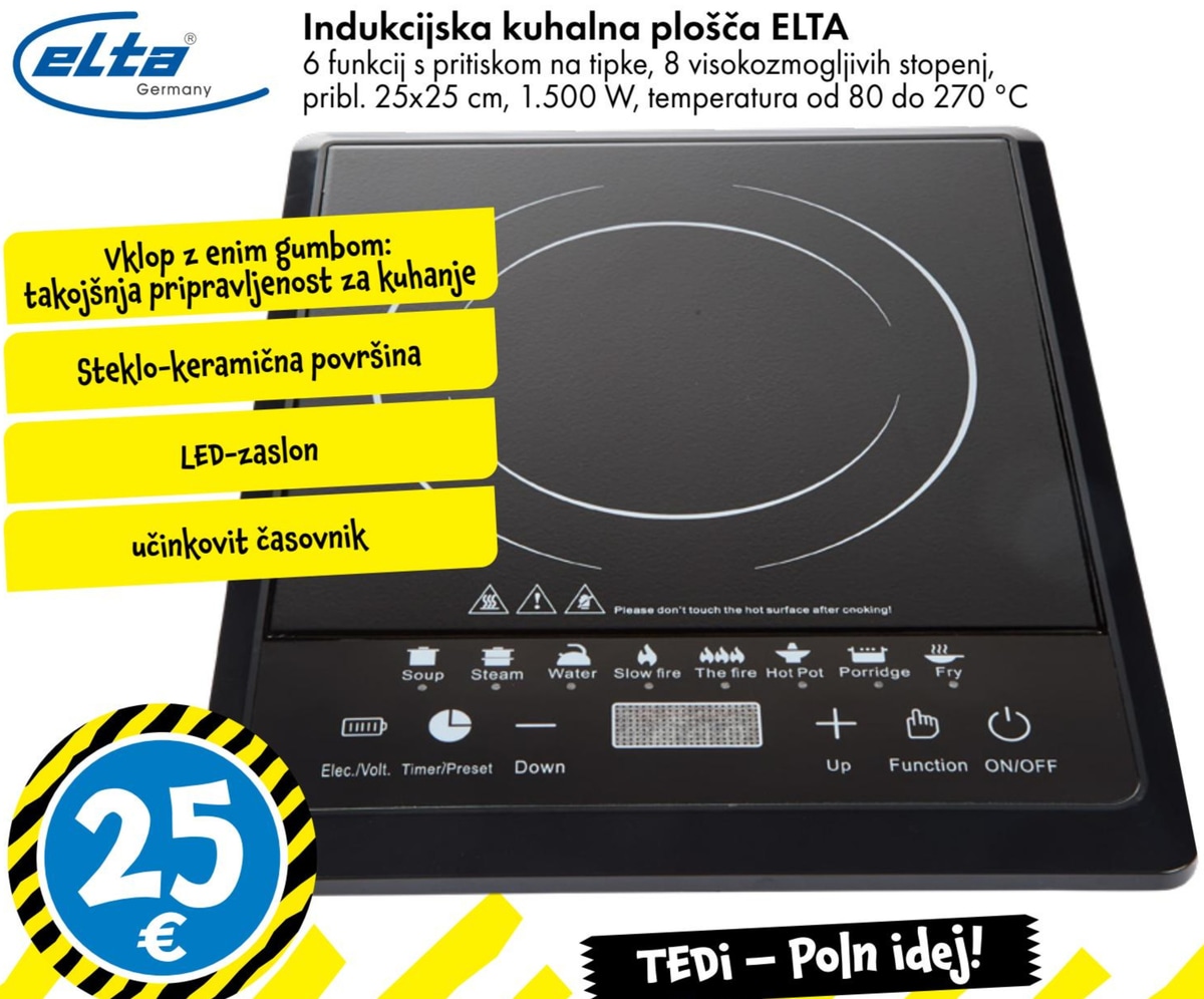 Indukcijska kuhalna plošča - Akcija v trgovini Tedi
