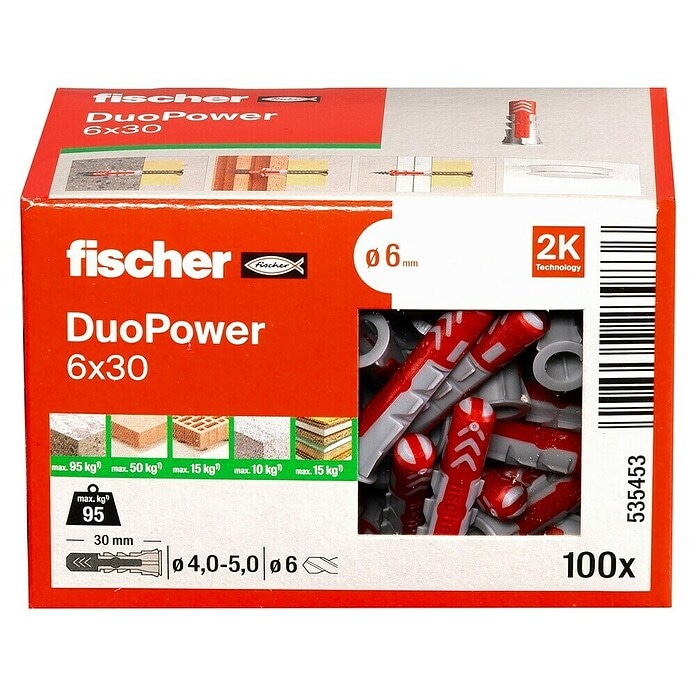 fischer Komplet zidnih vložkov 'DuoPower' 100 kosov