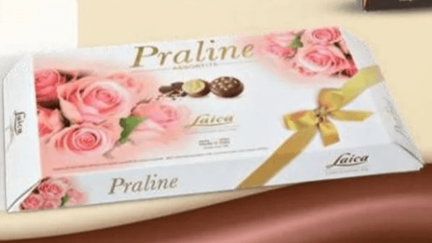 Bonboniera Vrtnica, polnjeni čokoladni pralineji 150 g