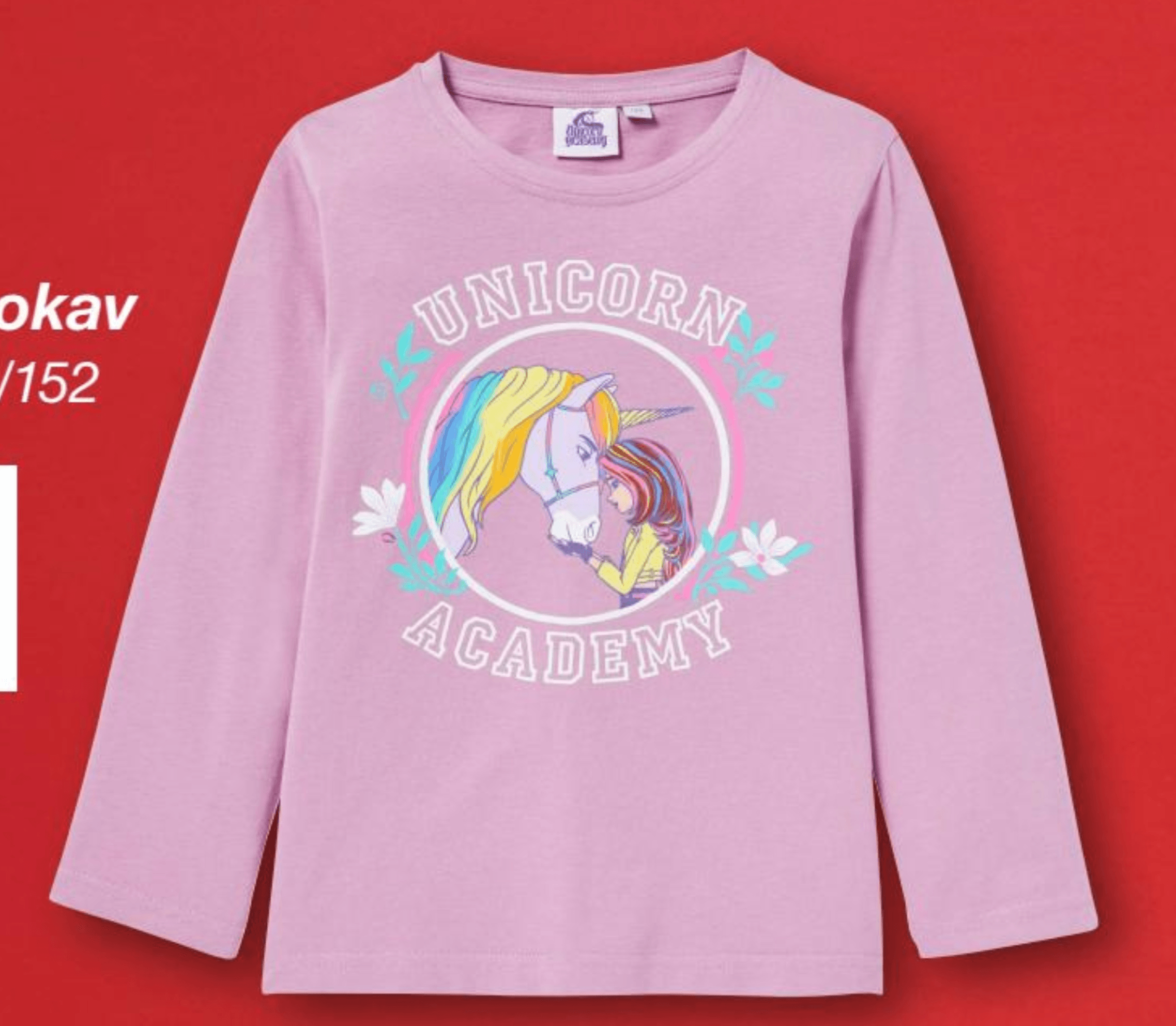 Otroška majica dolg rokav Unicorn Academy